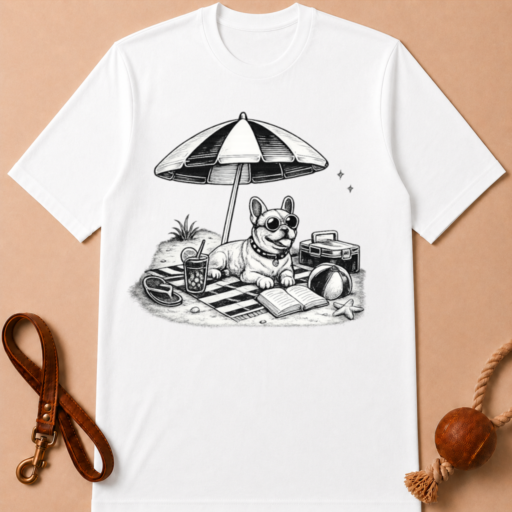 FRENCH BULLDOG BEACH VIBES T-SHIRT