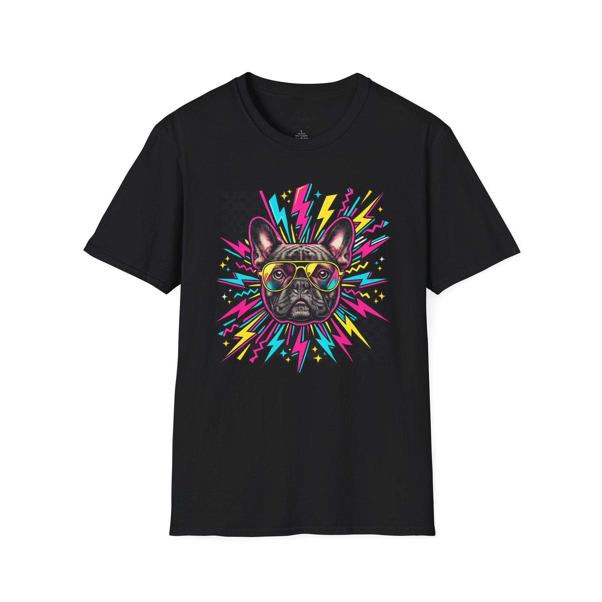 RETRO NEON FRENCH BULLDOG T-SHIRT