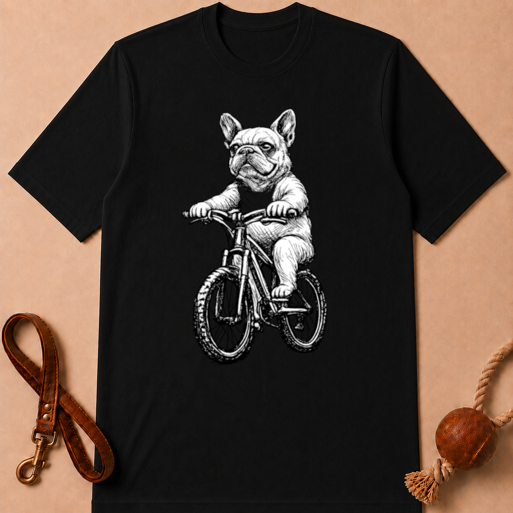 FRENCH BULLDOG CYCLIST T-SHIRT