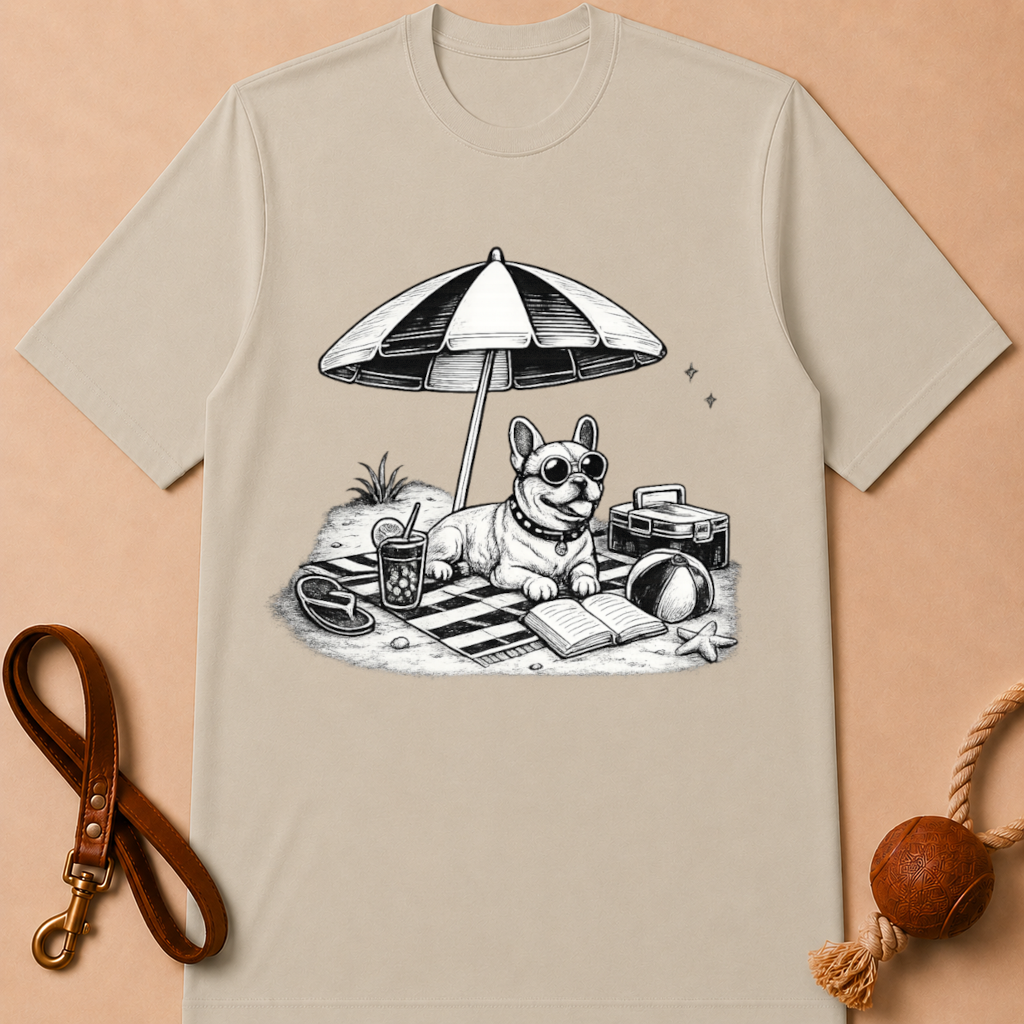 FRENCH BULLDOG BEACH VIBES T-SHIRT