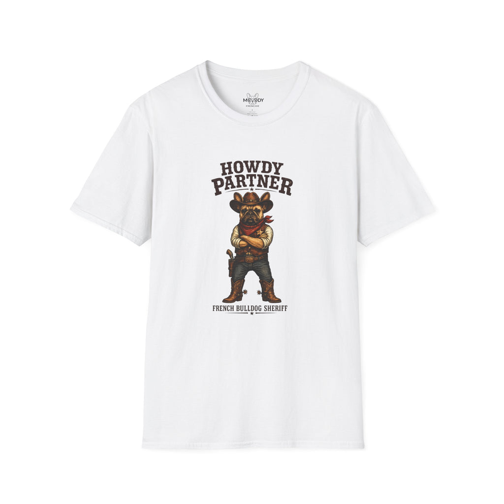 HOWDY PARTNER  FRENCH BULLDOG SHERIFF T-SHIRT