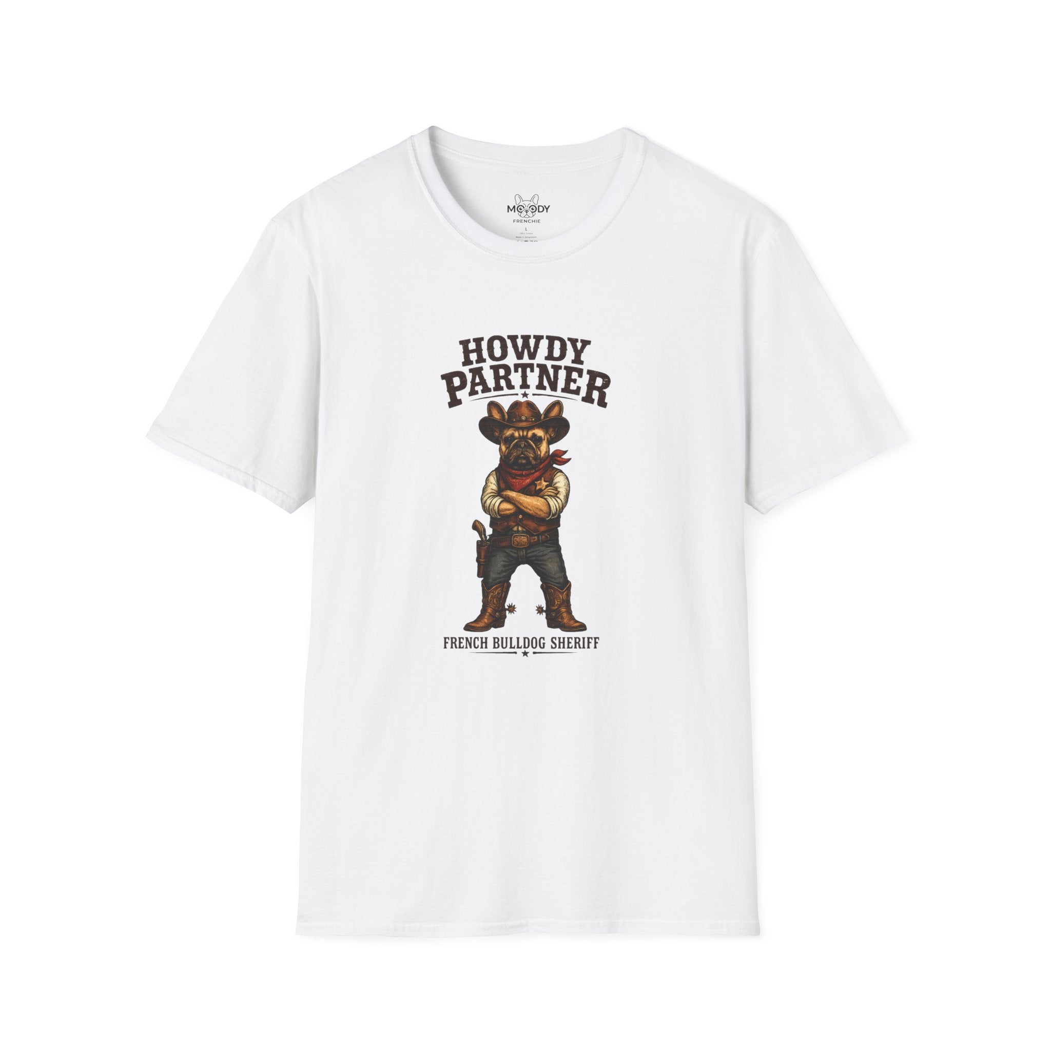 HOWDY PARTNER  FRENCH BULLDOG SHERIFF T-SHIRT