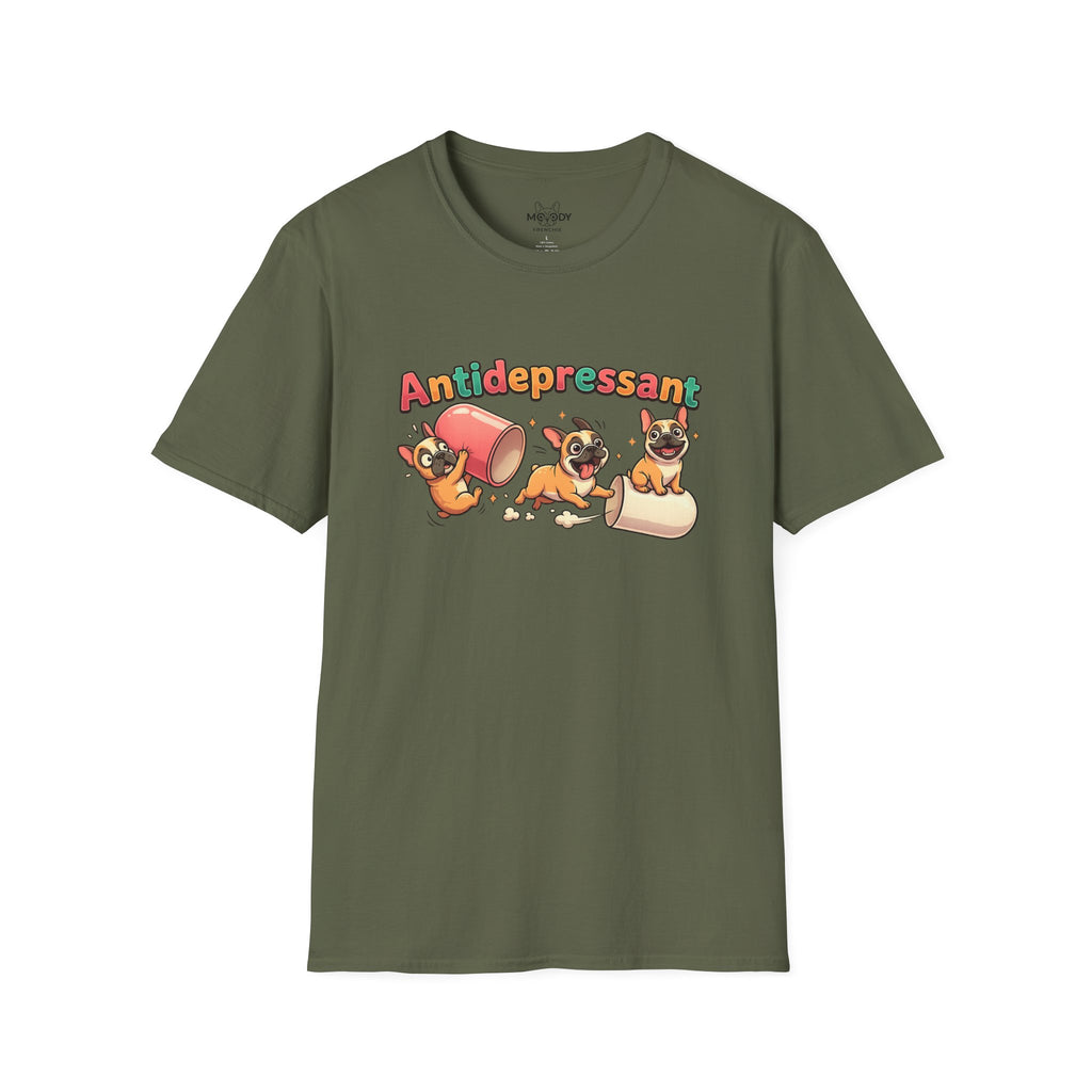 ANTIDEPRESSANT FRENCH BULLDOG T-SHIRT