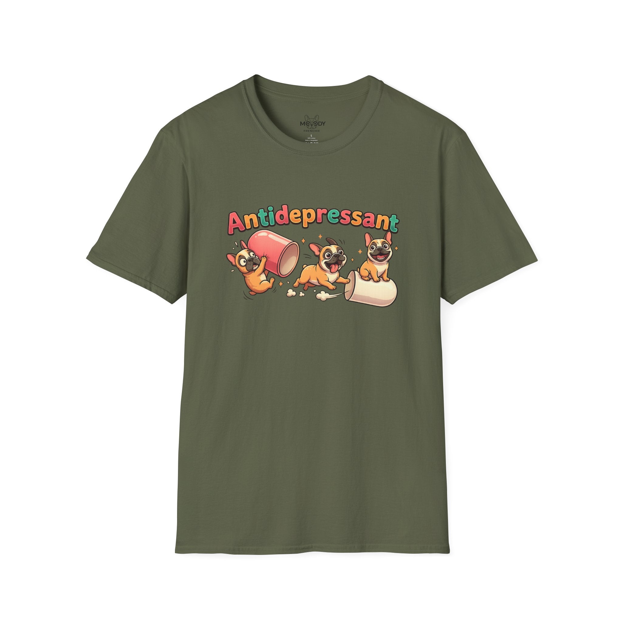 ANTIDEPRESSANT FRENCH BULLDOG T-SHIRT
