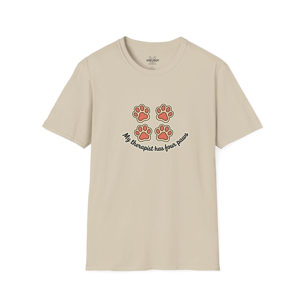 MY THERAPIST HAS FOUR PAWS FRENCH BULLDOG T-SHIRT