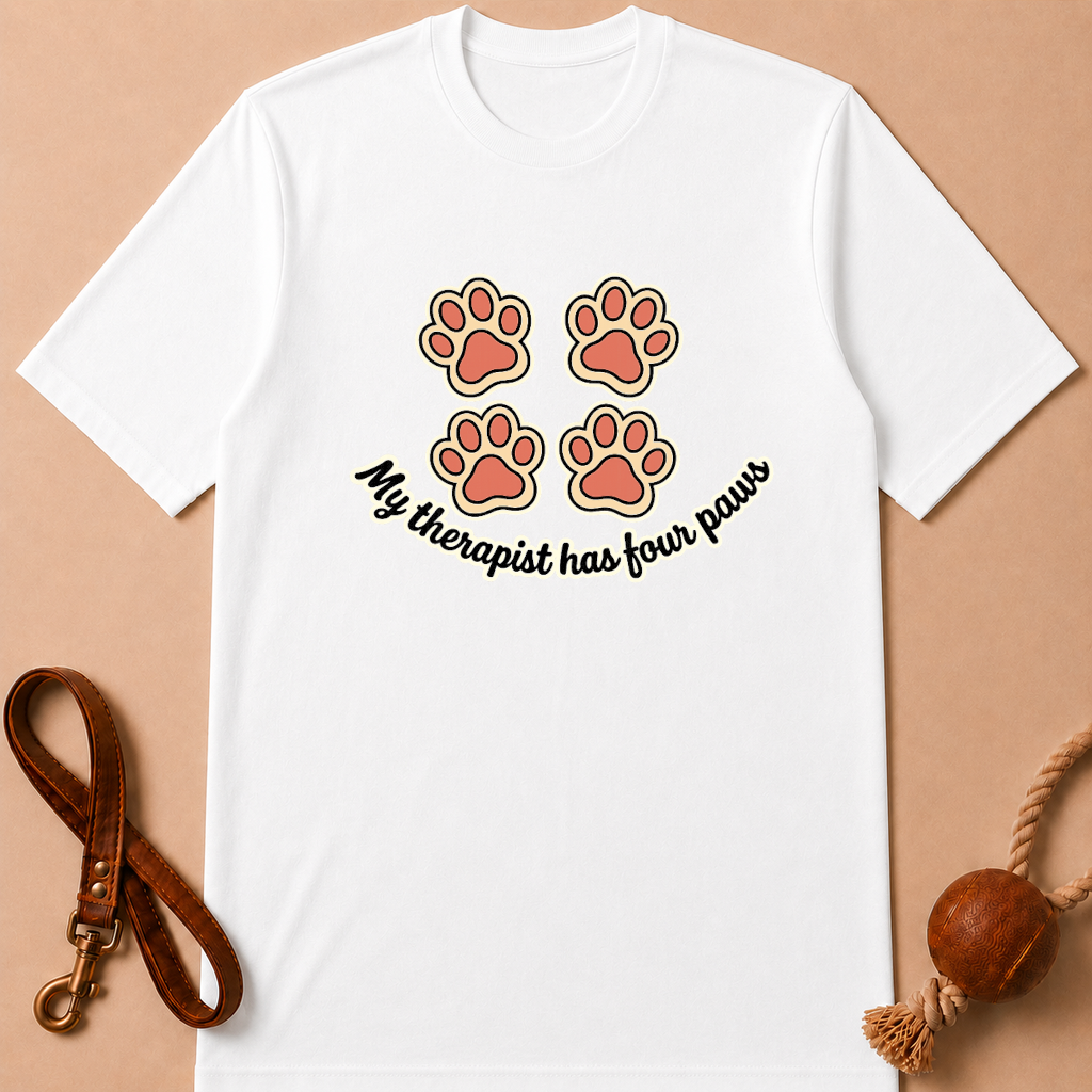 MY THERAPIST HAS FOUR PAWS FRENCH BULLDOG T-SHIRT