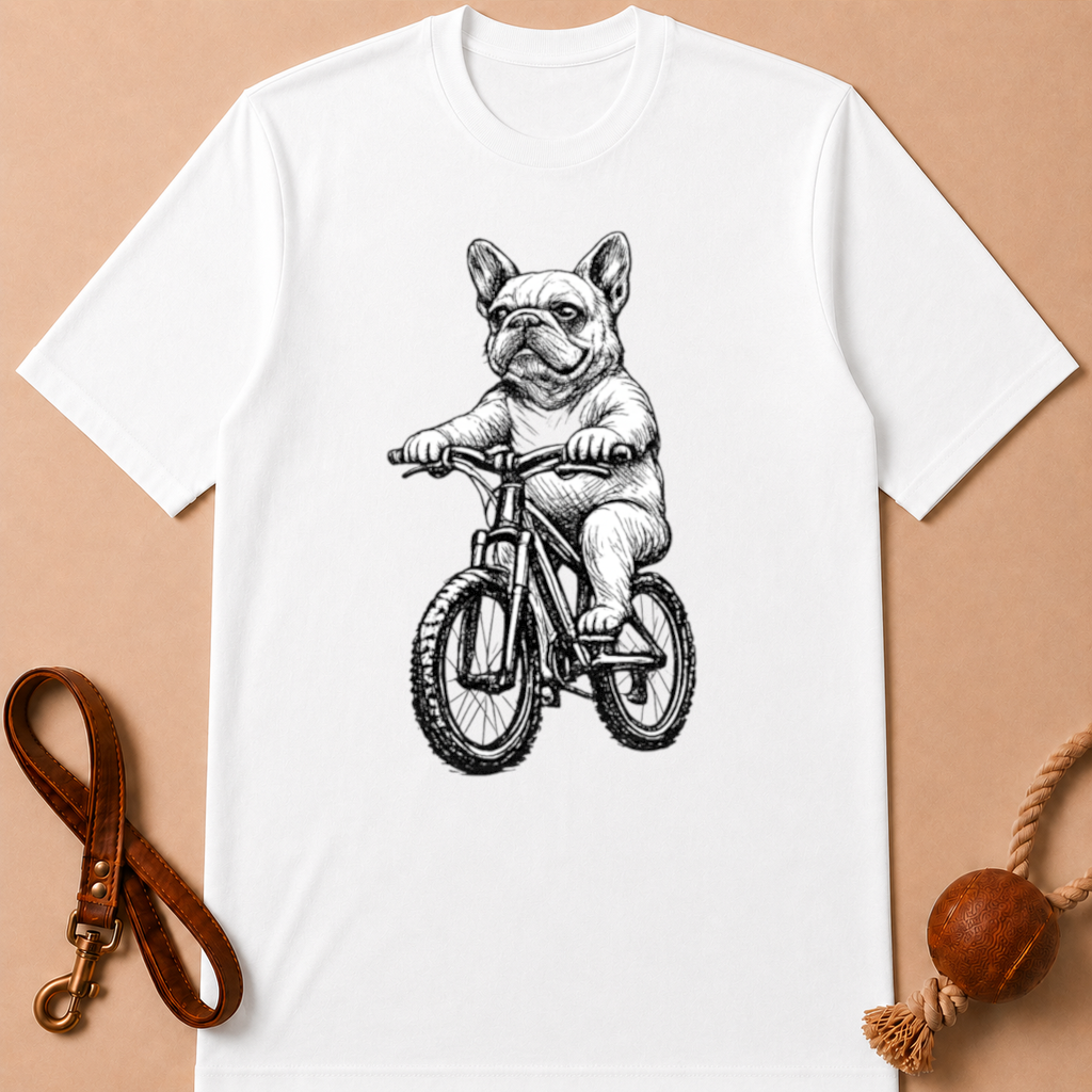 FRENCH BULLDOG CYCLIST T-SHIRT