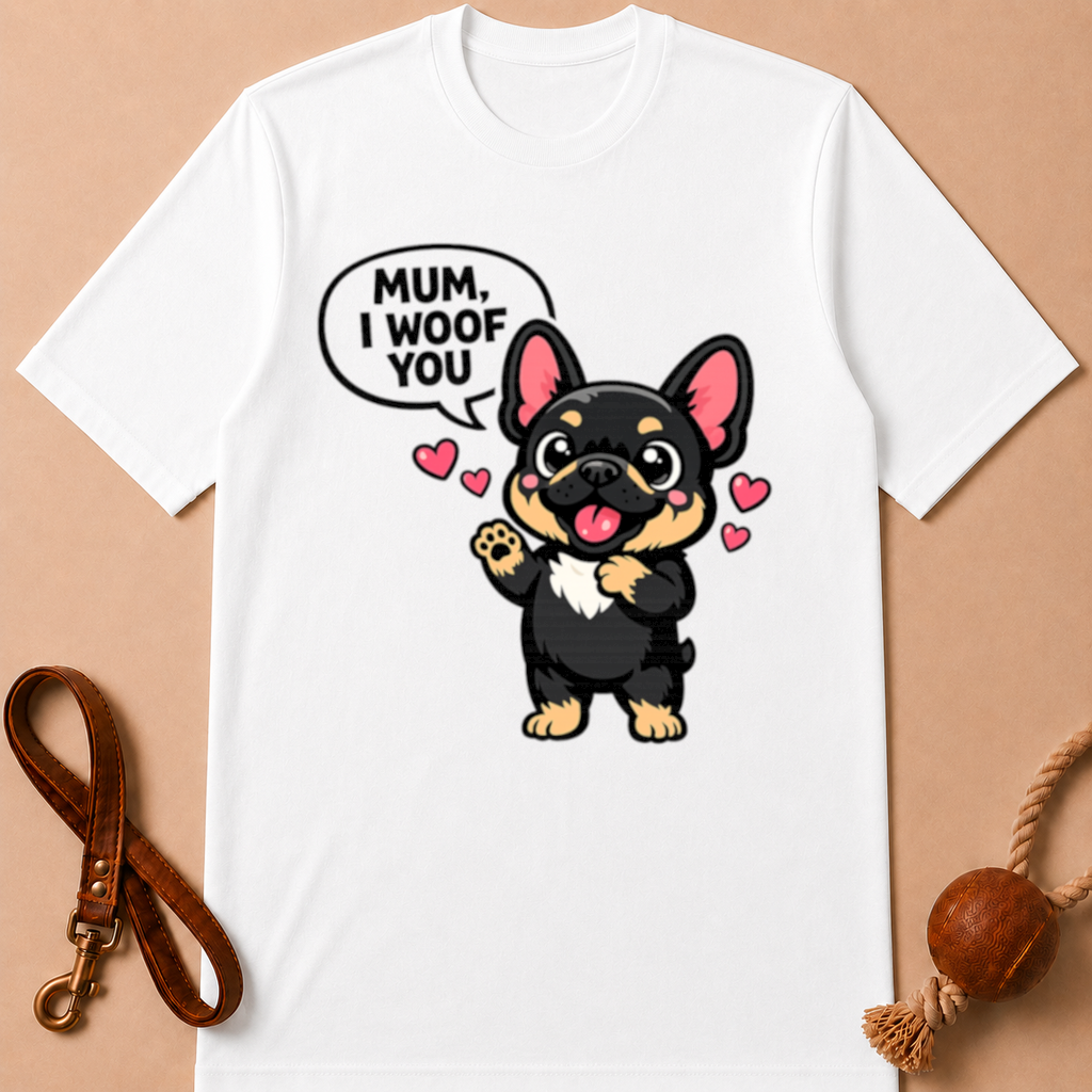 MUM, I WOOF YOU FRENCH BULLDOG T-SHIRT