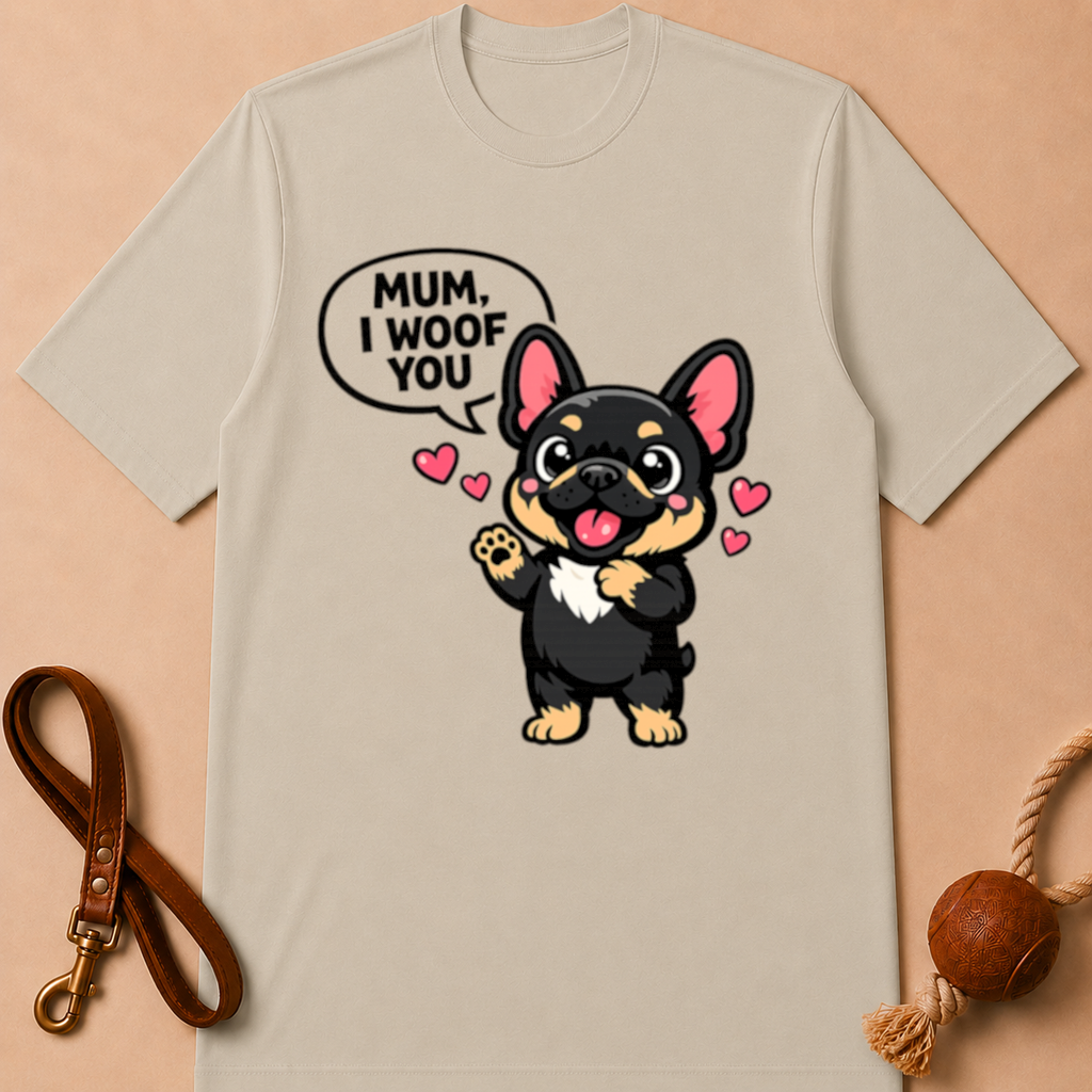 MUM, I WOOF YOU FRENCH BULLDOG T-SHIRT