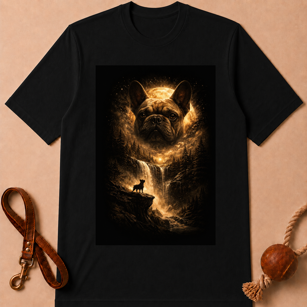 MOON WATERFALL FRENCH BULLDOG T-SHIRT