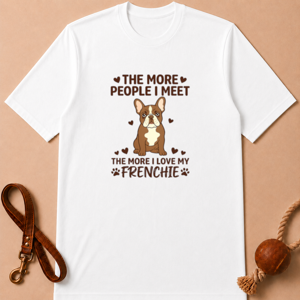 THE MORE PEOPLE I MEET FRENCH BULLDOG T-SHIRT