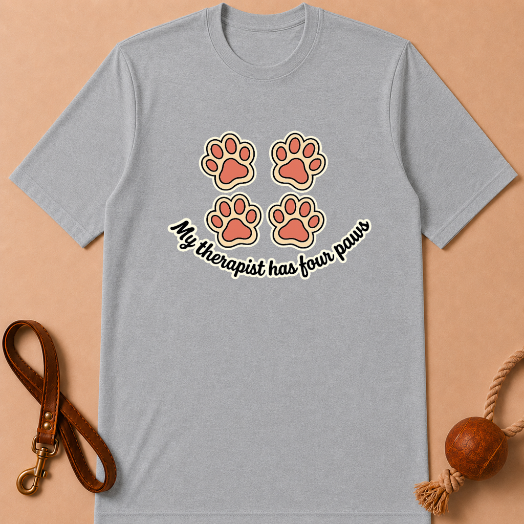 MY THERAPIST HAS FOUR PAWS FRENCH BULLDOG T-SHIRT