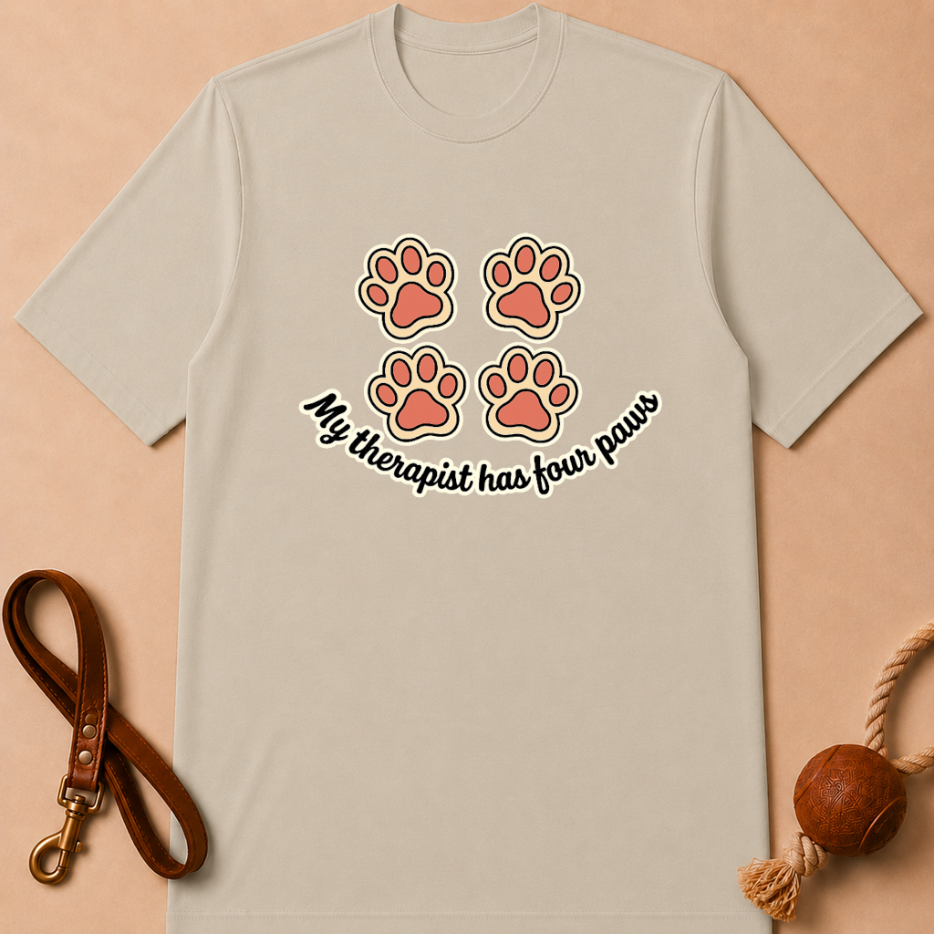 MY THERAPIST HAS FOUR PAWS FRENCH BULLDOG T-SHIRT