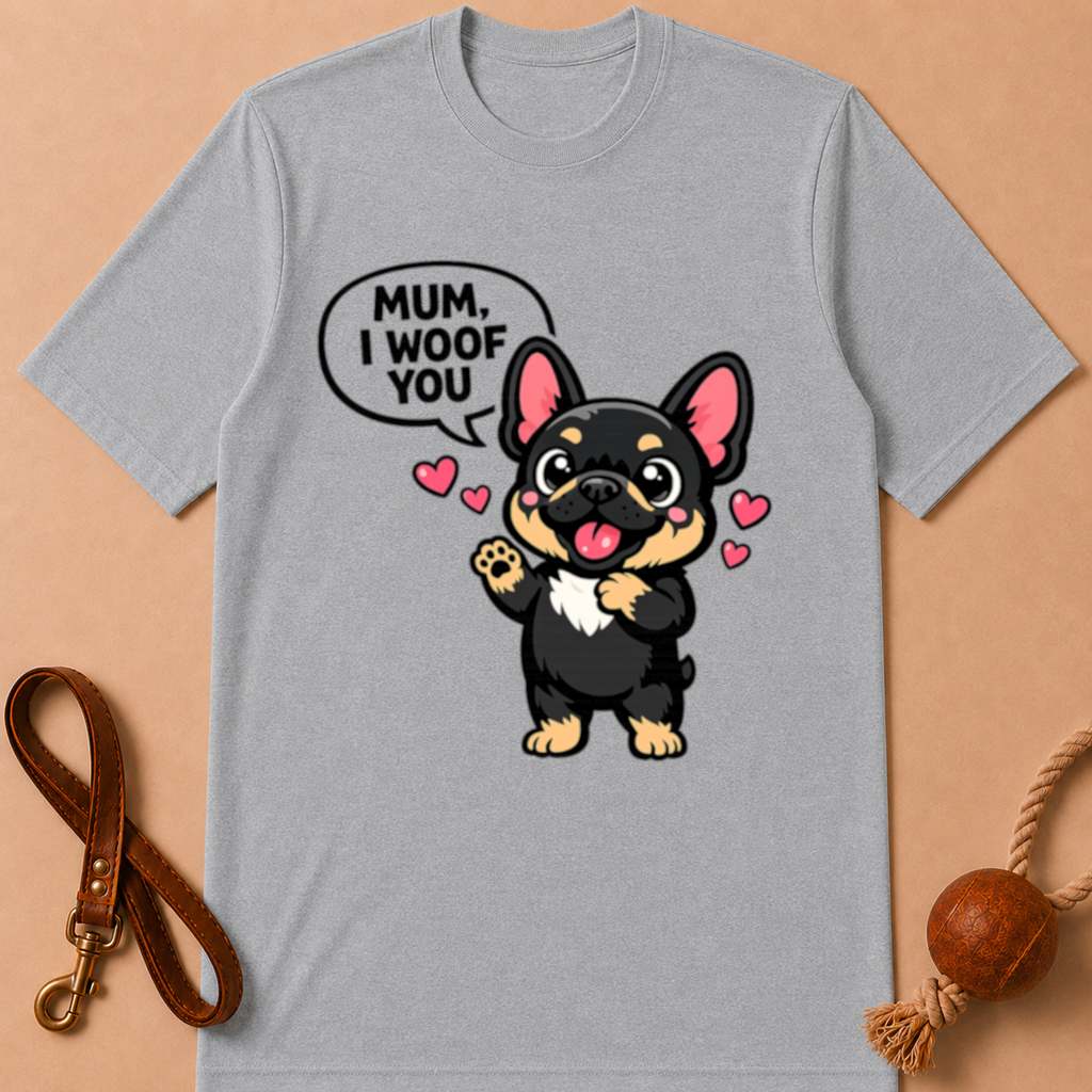MUM, I WOOF YOU FRENCH BULLDOG T-SHIRT