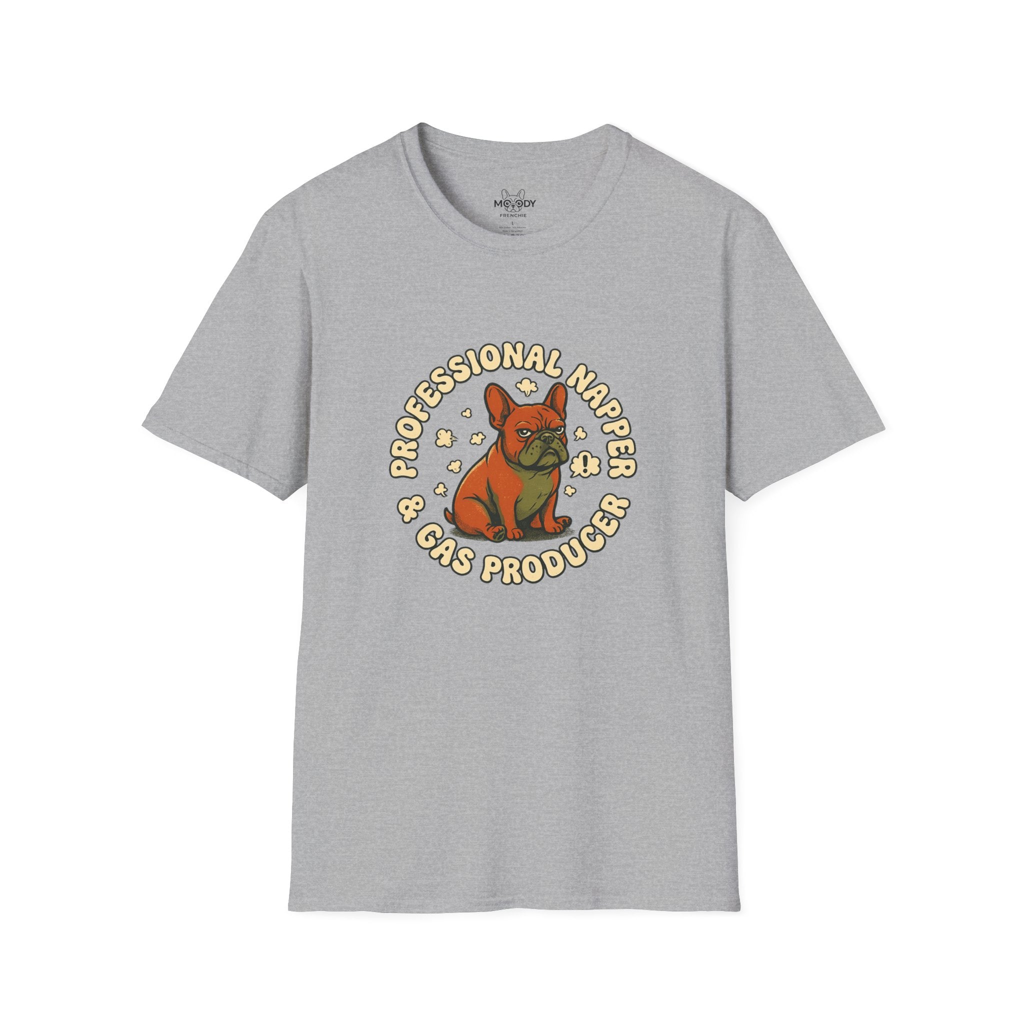 PROFESSIONAL NAPPER & GAS PRODUCER FRENCH BULLDOG T-SHIRT