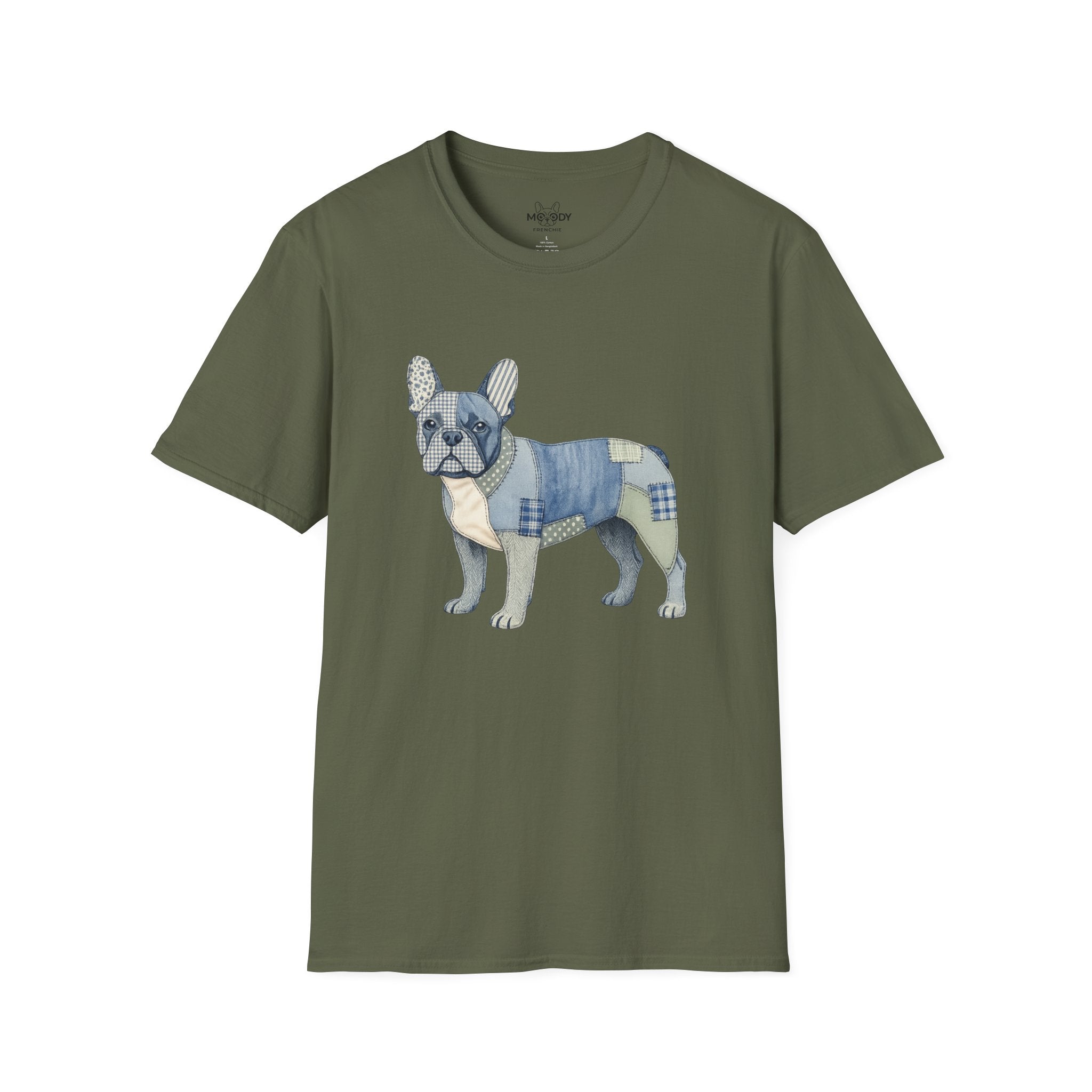 PATCHWORK FRENCH BULLDOG T-SHIRT