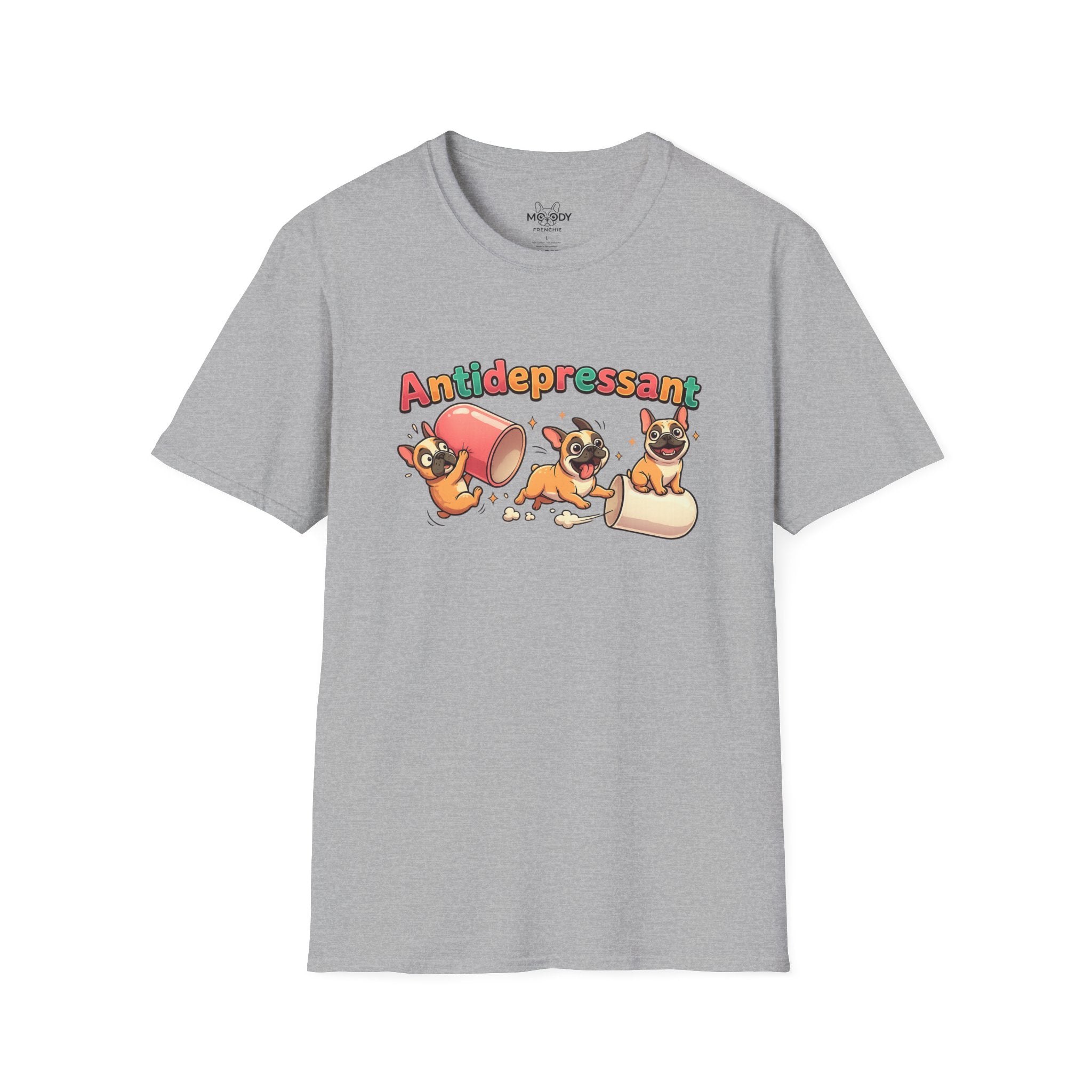 ANTIDEPRESSANT FRENCH BULLDOG T-SHIRT