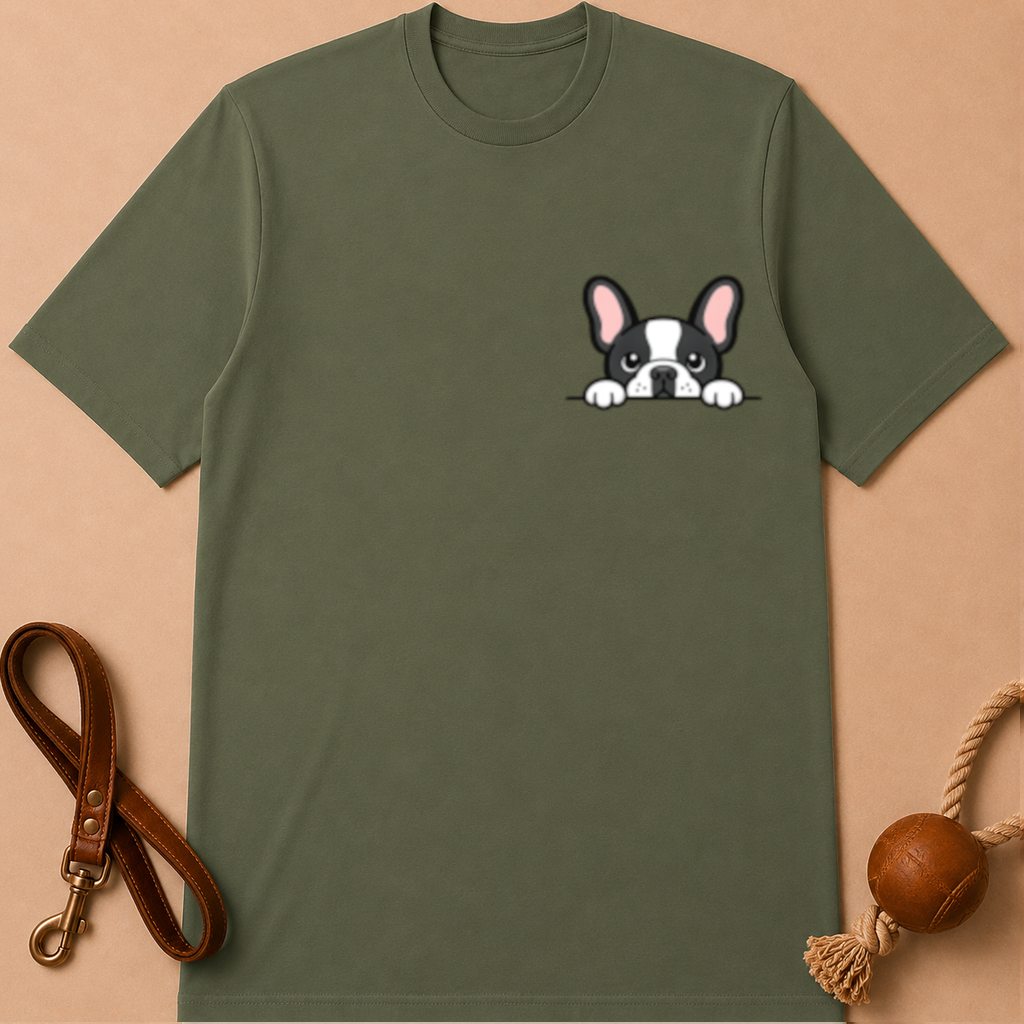 CUTE POCKET FRENCH BULLDOG T-SHIRT