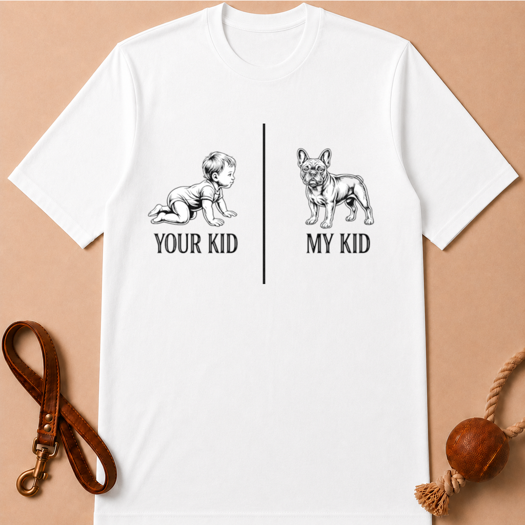 YOUR KID, MY KID FRENCH BULLDOG T-SHIRT