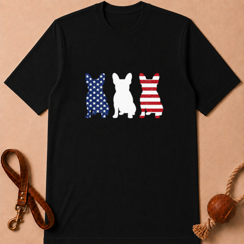 AMERICAN FLAG FRENCH BULLDOG T-SHIRT
