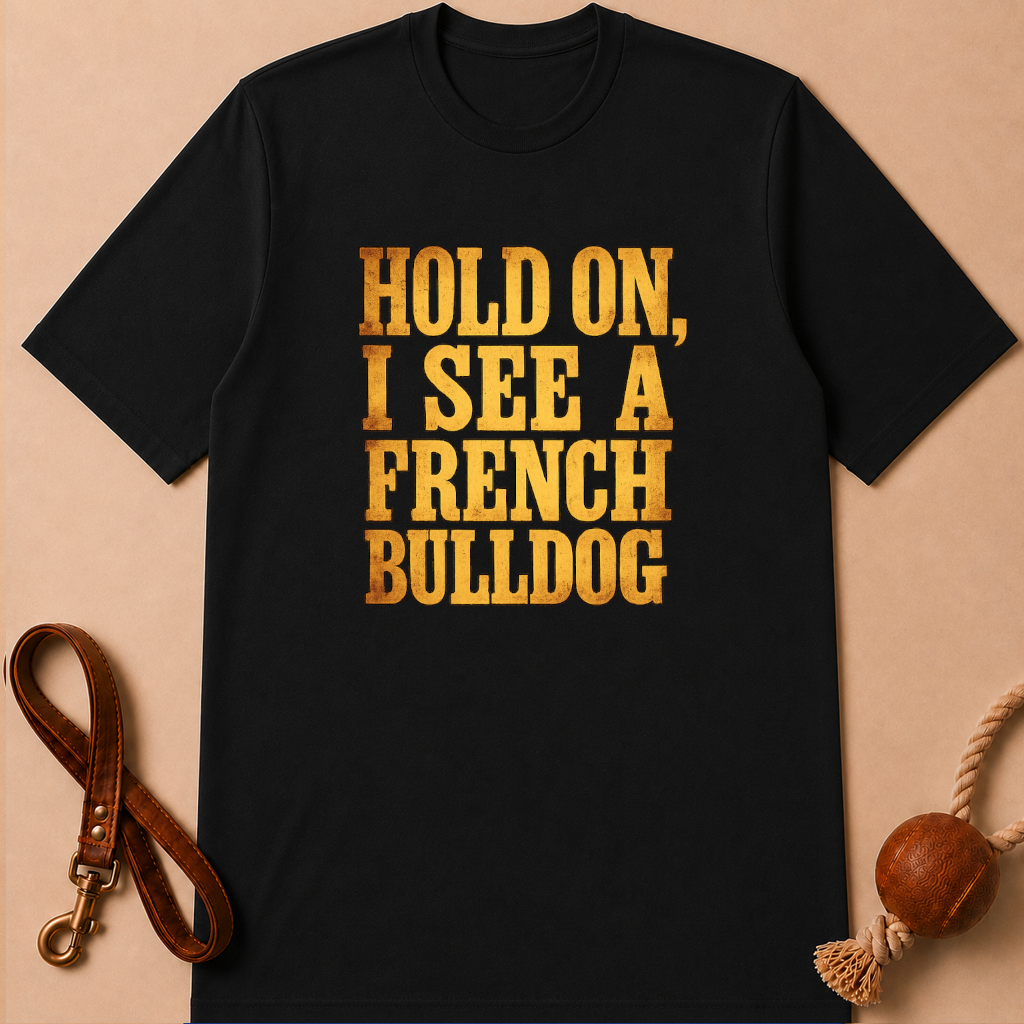 HOLD ON, I SEE A FRENCH BULLDOG T-SHIRT