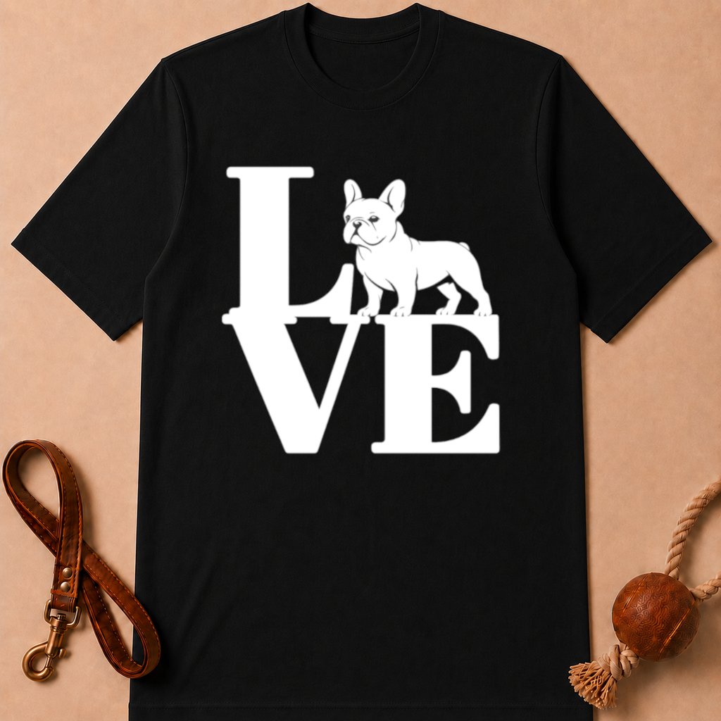 LOVE FRENCH BULLDOG T-SHIRT