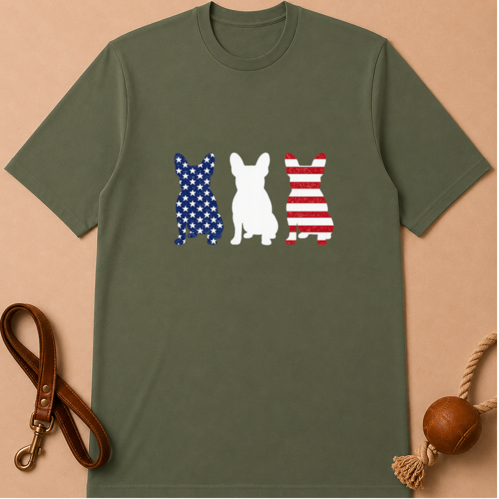 AMERICAN FLAG FRENCH BULLDOG T-SHIRT