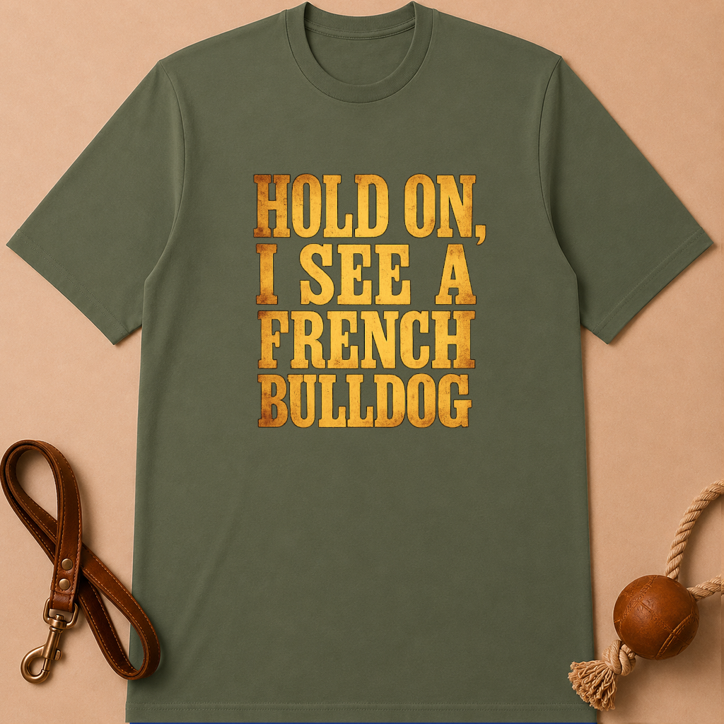HOLD ON, I SEE A FRENCH BULLDOG T-SHIRT