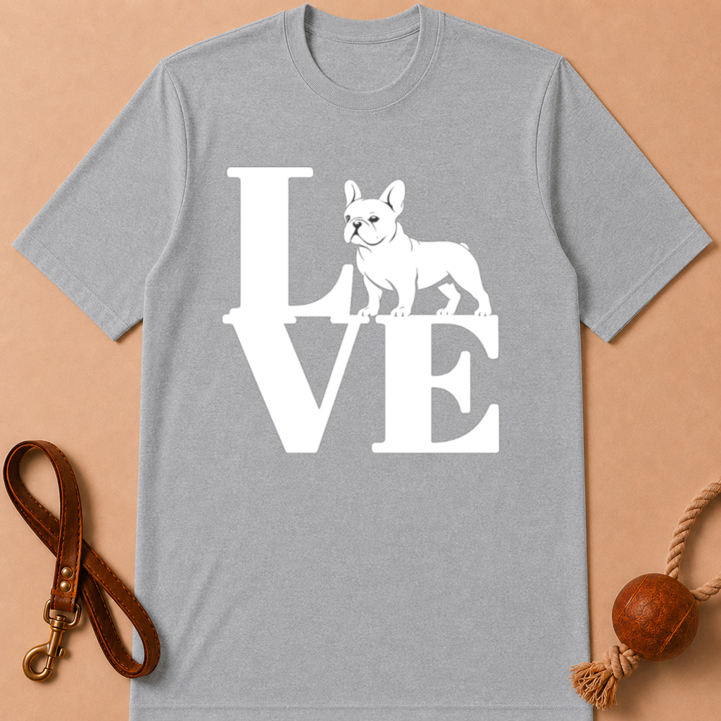 LOVE FRENCH BULLDOG T-SHIRT