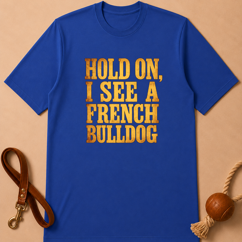 HOLD ON, I SEE A FRENCH BULLDOG T-SHIRT