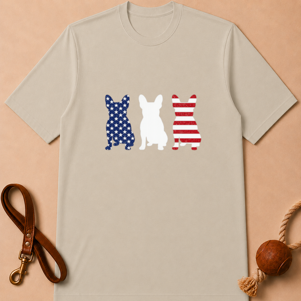 AMERICAN FLAG FRENCH BULLDOG T-SHIRT