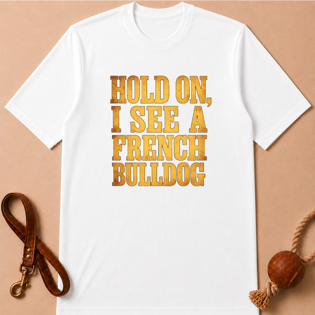HOLD ON, I SEE A FRENCH BULLDOG T-SHIRT