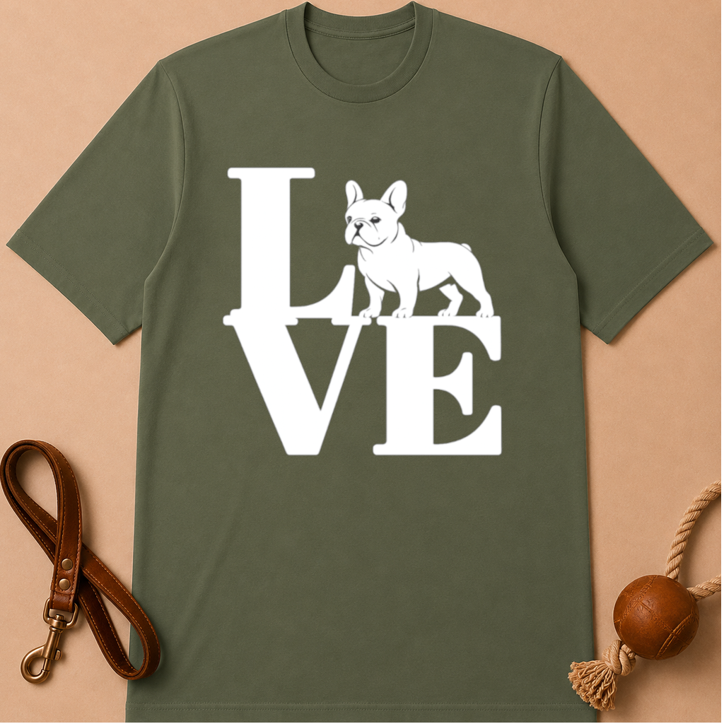 LOVE FRENCH BULLDOG T-SHIRT