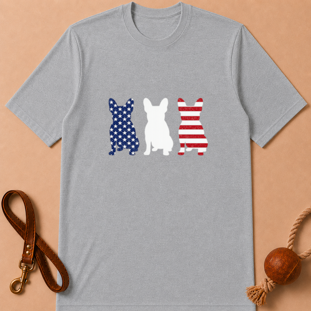 AMERICAN FLAG FRENCH BULLDOG T-SHIRT