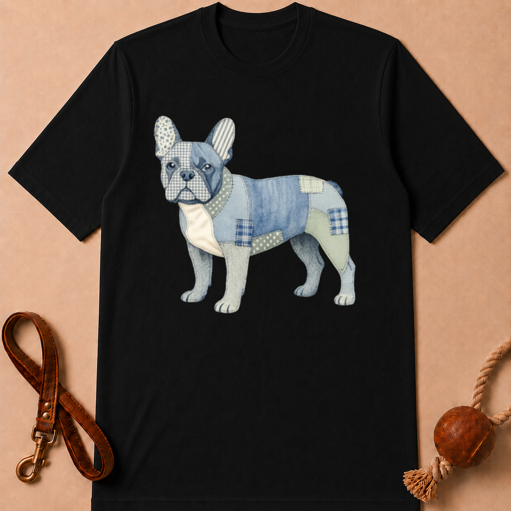 PATCHWORK FRENCH BULLDOG T-SHIRT