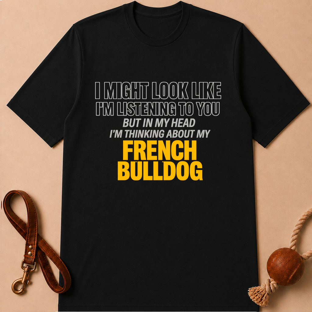 IN MY HEAD I'M THINKIG ABOUT MY FRENCH BULLDOG T-SHIRT