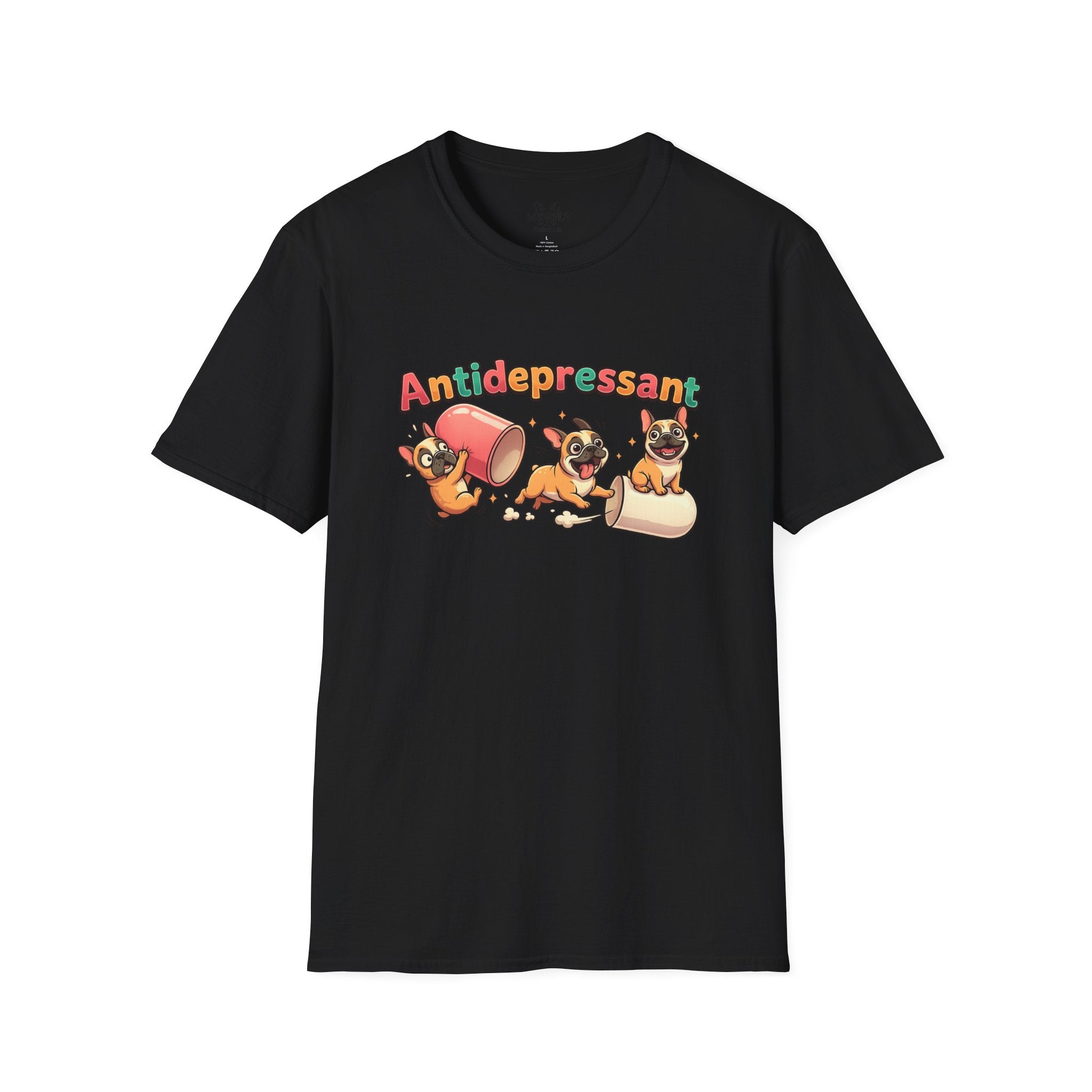 ANTIDEPRESSANT FRENCH BULLDOG T-SHIRT