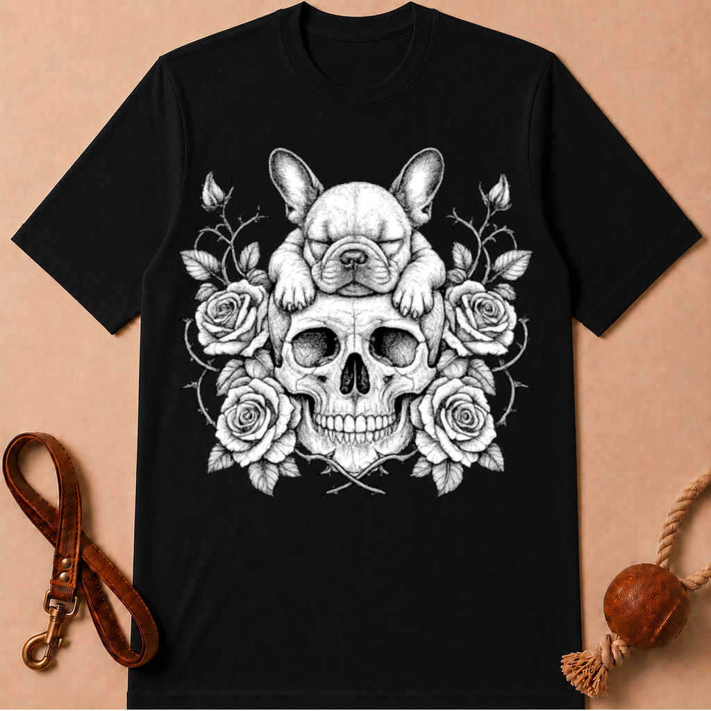 SKULL FRENCH BULLDOG T-SHIRT