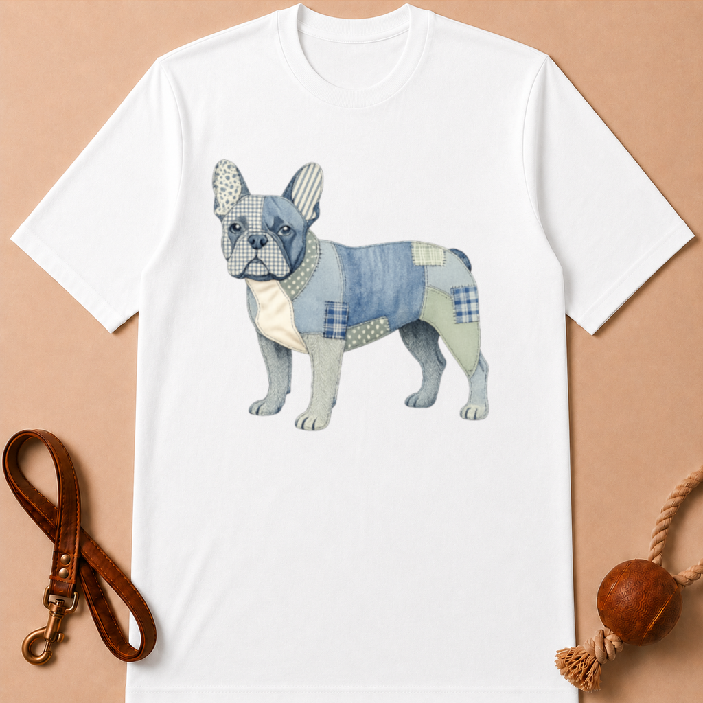 PATCHWORK FRENCH BULLDOG T-SHIRT