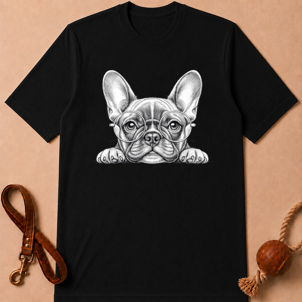 GLASSES FRENCH BULLDOG T-SHIRT