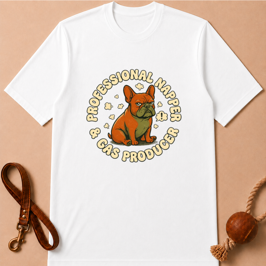 PROFESSIONAL NAPPER & GAS PRODUCER FRENCH BULLDOG T-SHIRT