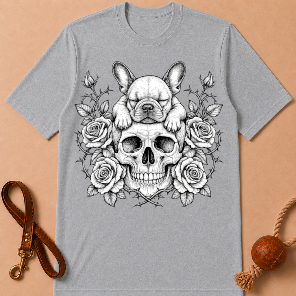 SKULL FRENCH BULLDOG T-SHIRT