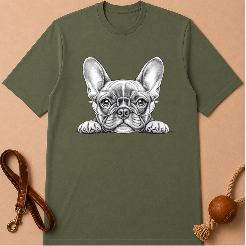 GLASSES FRENCH BULLDOG T-SHIRT