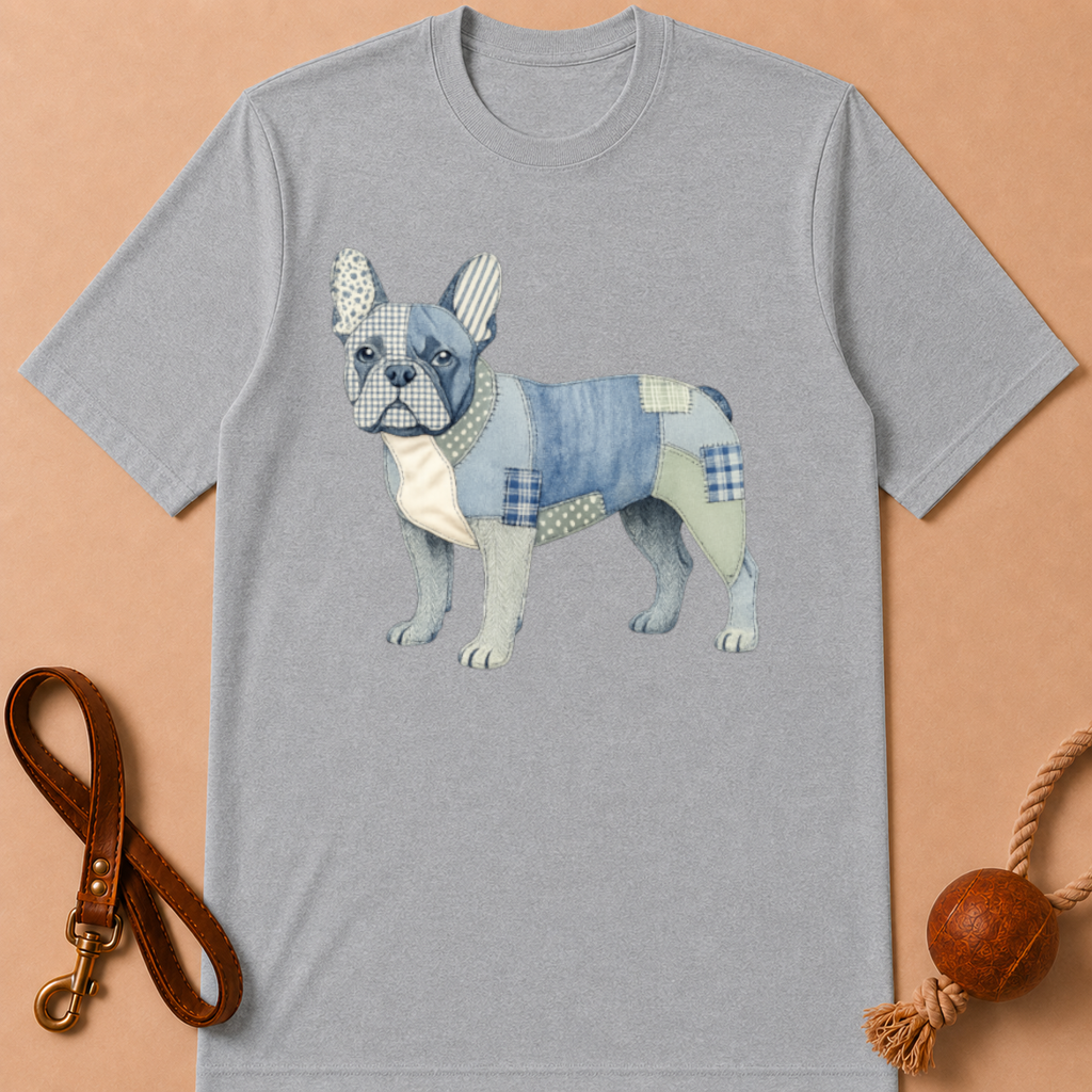 PATCHWORK FRENCH BULLDOG T-SHIRT