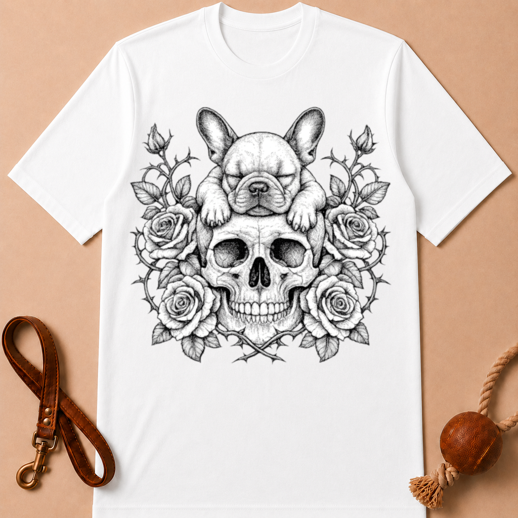 SKULL FRENCH BULLDOG T-SHIRT
