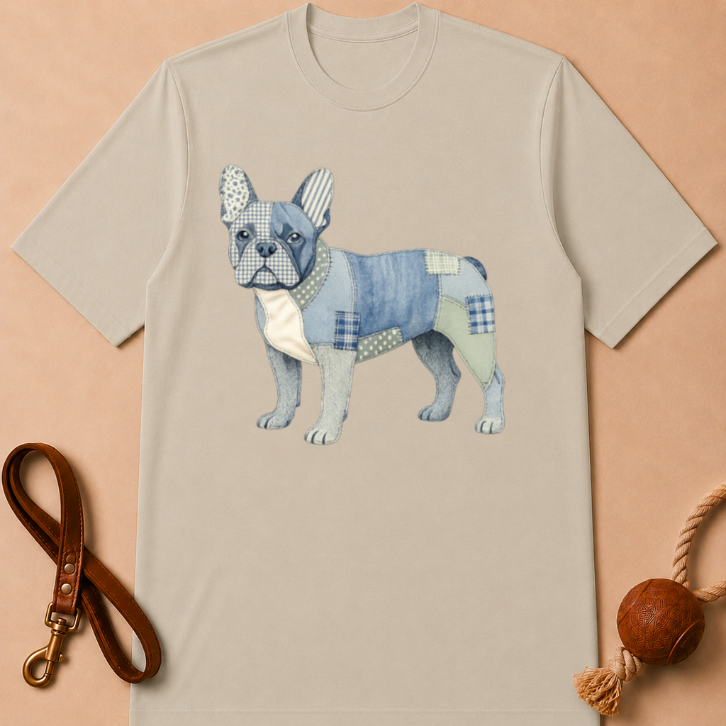 PATCHWORK FRENCH BULLDOG T-SHIRT