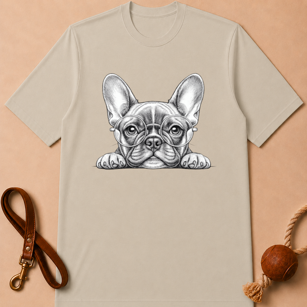 GLASSES FRENCH BULLDOG T-SHIRT
