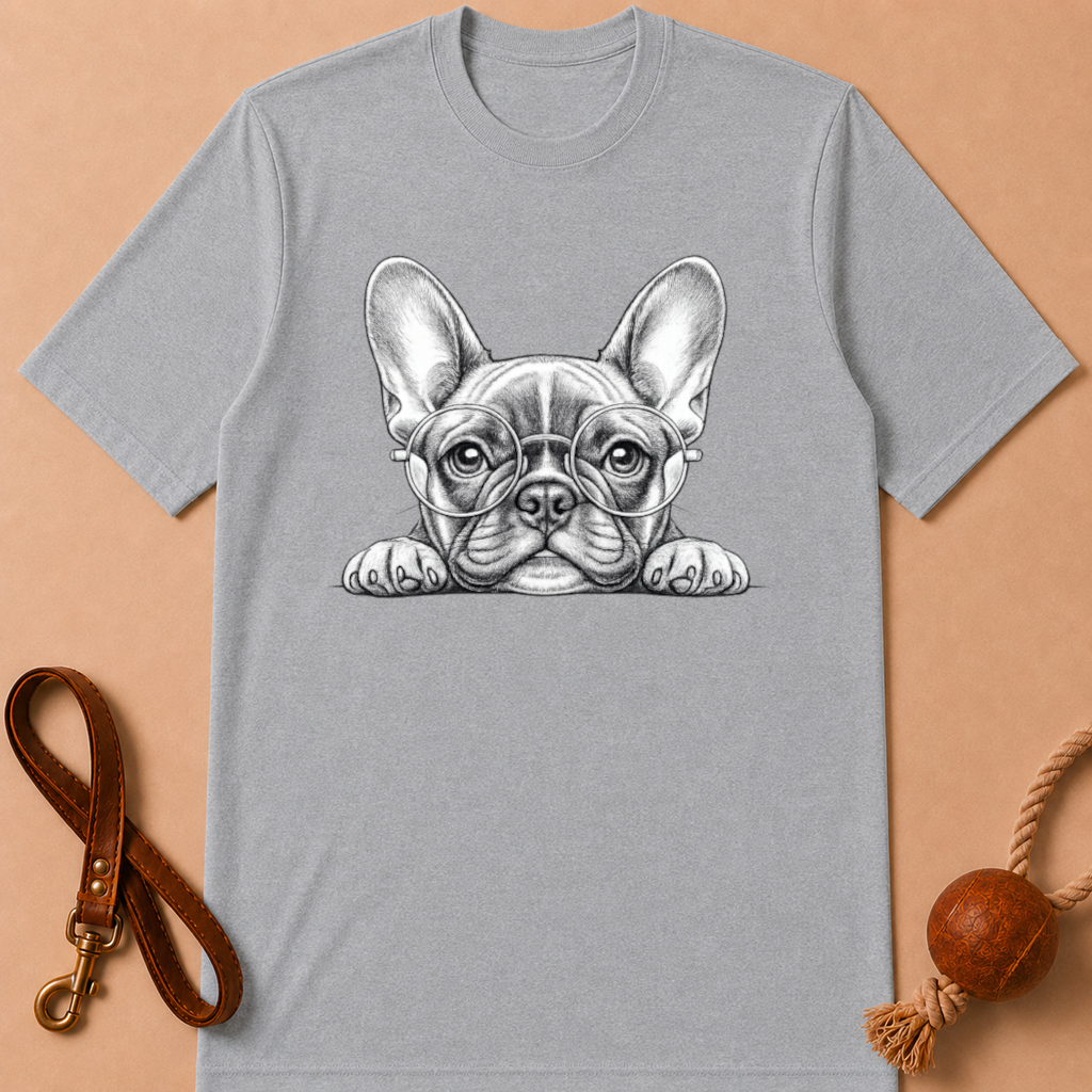 GLASSES FRENCH BULLDOG T-SHIRT