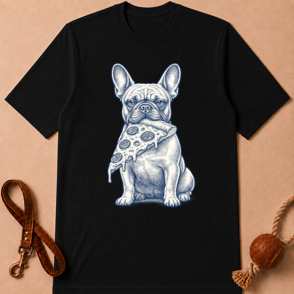 PIZZA FRENCH BULLDOG T-SHIRT