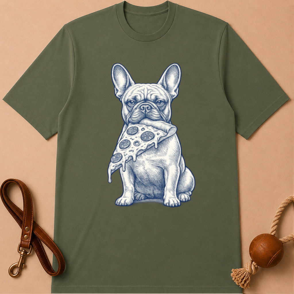 PIZZA FRENCH BULLDOG T-SHIRT